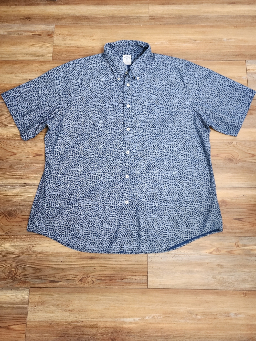 Brooks Brothers Regent Shirt Mens XXL Blue Short Sleeve Casual Button Down